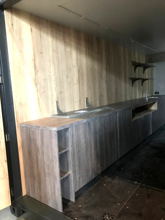 Verkaufscontainer, Container Umbauten, Elektrik, Wasseranschlüsse, Gastrogeräte, Transportservice, Dämmung, Unterkonstruktion